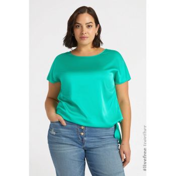Bluza satinata cu maneci scurte