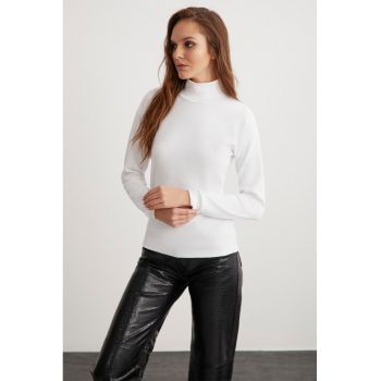 Bluza slim fit cu guler inalt