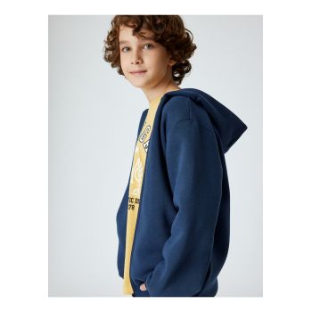 Hanorac regular-fit din amestec de bumbac - Bleumarin