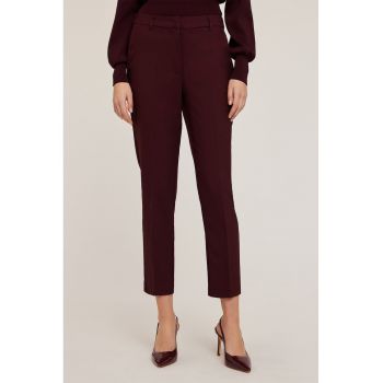 Pantaloni chino crop cu talie medie