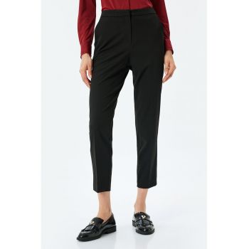 Pantaloni crop cu pensa Elegant