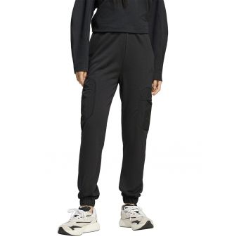 Pantaloni de trening cargo cu talie inalta