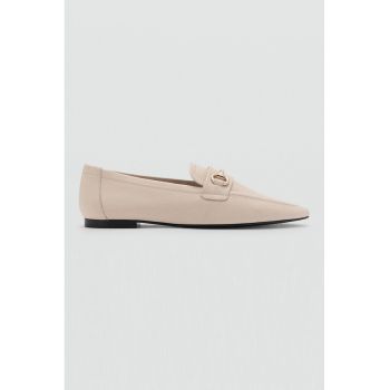 Pantofi loafer de piele cu detaliu metalic