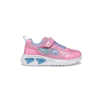 Pantofi sport de plasa cu velcro si garnituri din material sintetic
