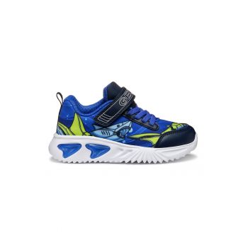 Pantofi sport din piele ecologica si plasa cu inchidere velcro