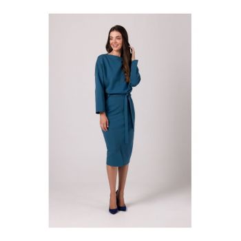 Rochie tip creion midi cu brau -