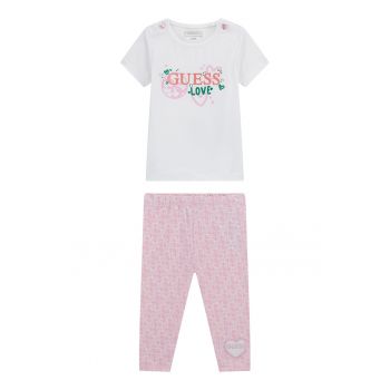 Set de pantaloni si tricou din amestec de bumbac - 2 Piese