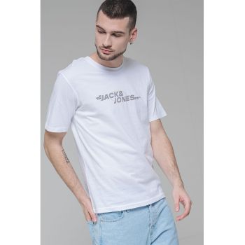 Tricou cu decolteu la baza gatului si imprimeu Tarmac