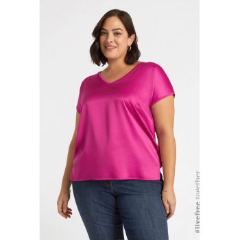 Tricou cu partea frontala din satin