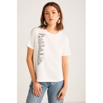 Tricou de bumbac cu imprimeu text
