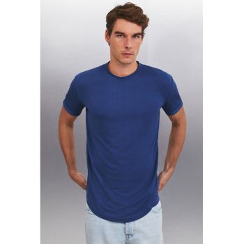 Tricou de bumbac organic cu decolteu la baza gatului