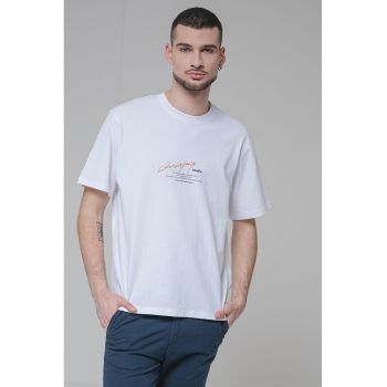 Tricou din bumbac cu model text