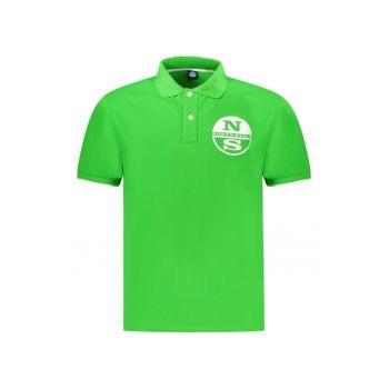 Tricou polo barbati - cu imprimeu cu logo - Regular fit -  Verde deschis