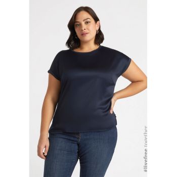 Tricou uni cu decolteu rotund