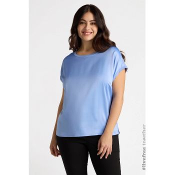 Tricou uni cu decolteu rotund