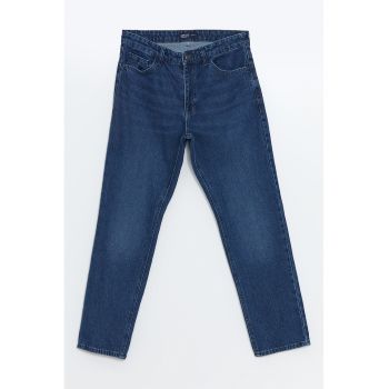 Blugi regular fit cu aspect decolorat