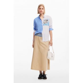 Camasa cu model in doua tonuri si maneci lungi