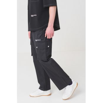 Pantaloni cargo cu talie medie