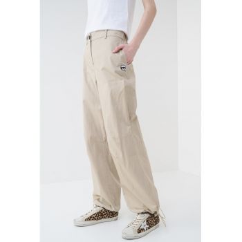 Pantaloni de bumbac cu talie medie