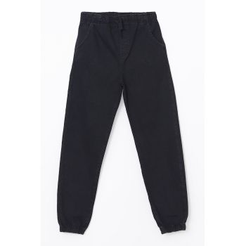 Pantaloni jogger de denim - cu snur