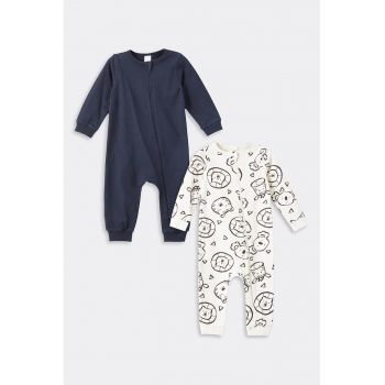 Set de salopete din bumbac cu imprimeu - 2 piese