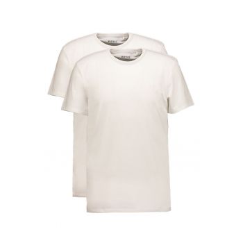 Set de tricouri cu decolteu la baza gatului - uni - 2 piese
