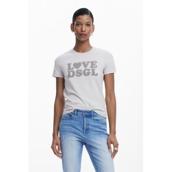 Tricou cu imprimeu si decolteu rotund