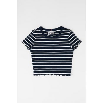 Tricou cu model in dungi si margini valurite