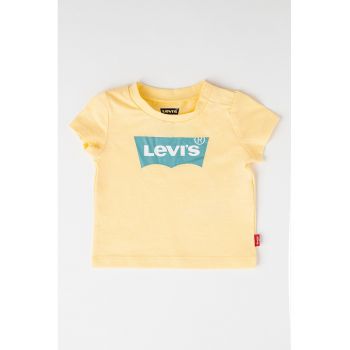 Tricou de bumbac cu decolteu la baza gatului