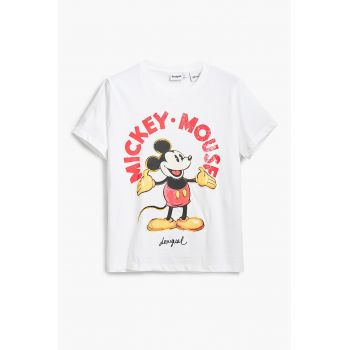 Tricou din bumbac cu imprimeu cu Mickey Mouse