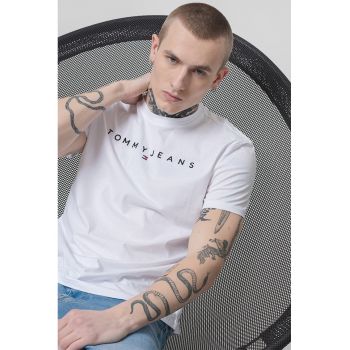 Tricou din bumbac cu logo brodat