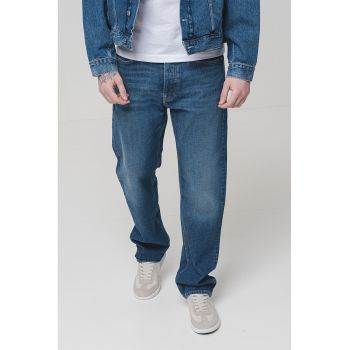 Blugi cu croiala dreapta si model cu 5 buzunare