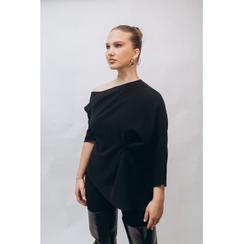 Bluza asimetrica din amestec de bumbac