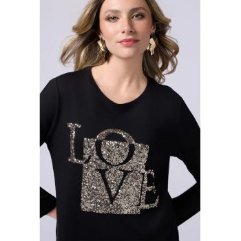 Bluza cu aplicatii cu paiete