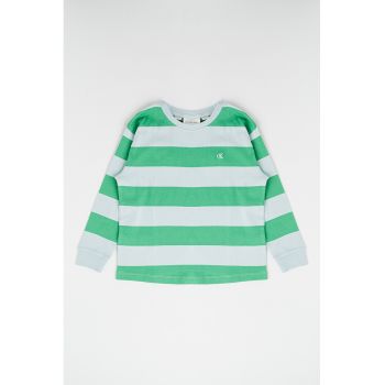 Bluza cu decolteu la baza gatului si dungi