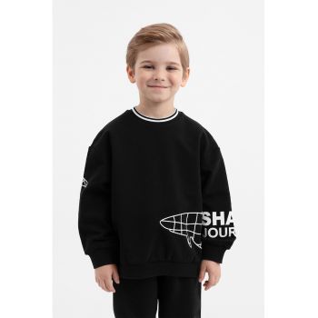 Bluza de trening cu decolteu la baza gatului si maneci lungi