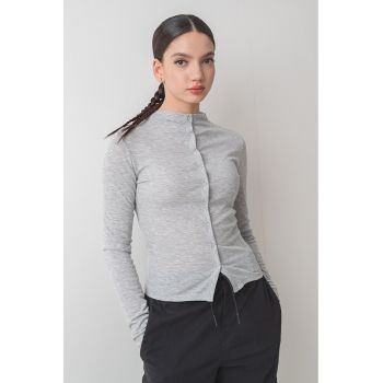Bluza slim fit cu capse
