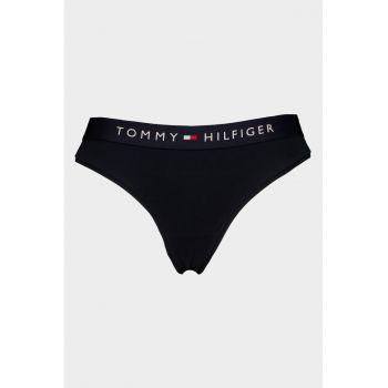 Chiloti tanga cu banda logo in talie