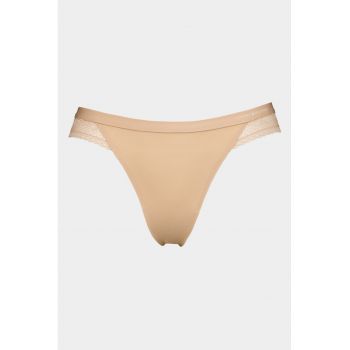 Chiloti tanga cu insertie de dantela