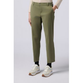 Pantaloni crop din amestec de lyocell