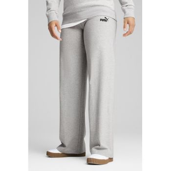 Pantaloni de trening cu croiala ampla si detaliu logo