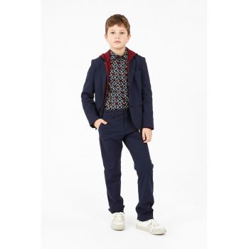 Pantaloni drepti cu model uni
