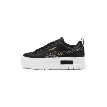 Pantofi sport flatform de piele si piele ecologica Mayze Wild