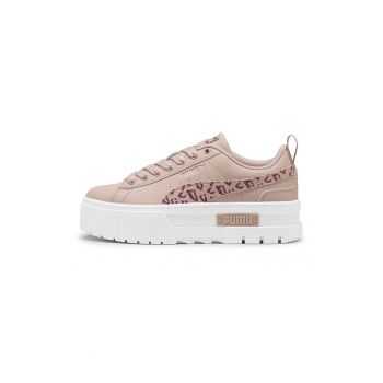 Pantofi sport flatform de piele si piele ecologica Mayze Wild