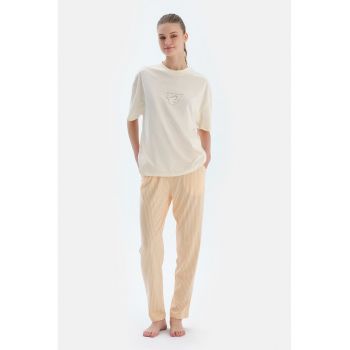 Pijama din amestec de modal cu imprimeu