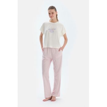 Pijama din amestec de modal cu imprimeu frontal