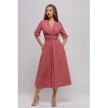 Rochie midi petrecuta cu model