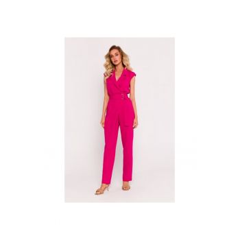 Salopeta pentru femei cu partea superioara de tip furou -  Fucsia - XXL