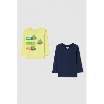 Set de bluze de bumbac cu imprimeu grafic - 2 perechi