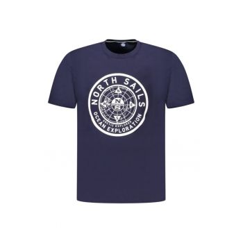 Tricou barbati - cu imprimeu cu logo - Regular fit -  Bleumarin